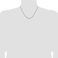 14K White Gold 18-inch Diamond-Cut Open Link Cable Chain with Lobster Clasp by Oro Pregiato