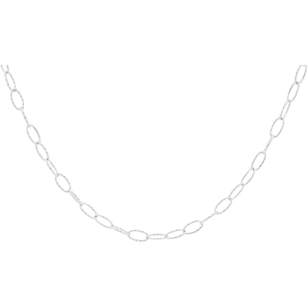 14K White Gold 18 - Inch Elegant Link Necklace - 2.40 Gram Total Weight