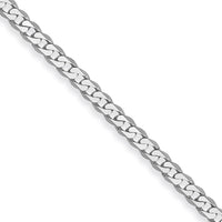 14K White Gold 18-inch Flat Beveled Curb Chain Necklace with Polished Finish and Rhodium Plating by 0