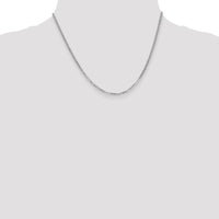 14K White Gold 18-inch Flat Beveled Curb Chain Necklace with Polished Finish and Rhodium Plating by 0
