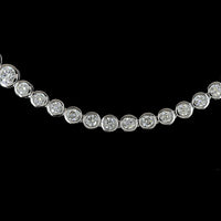 14K White Gold 18-Inch Riviera Necklace with Graduated Bezel-Set Round Lab Diamonds - 8.11 Carat Total Weight - Covaloro Fine Jewelry