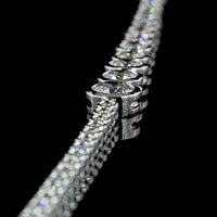 14K White Gold 18-Inch Riviera Necklace with Graduated Bezel-Set Round Lab Diamonds - 8.11 Carat Total Weight - Covaloro Fine Jewelry