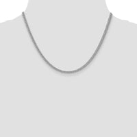 14K White Gold 18-inch Spiga Wheat Chain Necklace - Polished with Rhodium Plating by IBGoodman