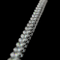 14K White Gold 18-Inch Station Necklace with 27 U-Prong Set Round Lab-Grown Diamonds - 3.04 Carats Total Diamond Weight - Covaloro Fine Jewelry