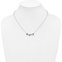 14K White Gold 18" Marquise Sapphire and Round Diamond Floral Pendant Necklace - 0.29 Carat Total Gemstone Weight by Lumare Gioia