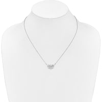 14K White Gold 18" Necklace with 1/15 Carat Round Diamonds in Lotus Flower Pendant by Monteluci Fine Jewelry