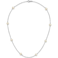 14K White Gold 18" Necklace with 8 Freshwater Cultured Pearls - 4-5mm Near Round by Monteluci Fine Jewelry