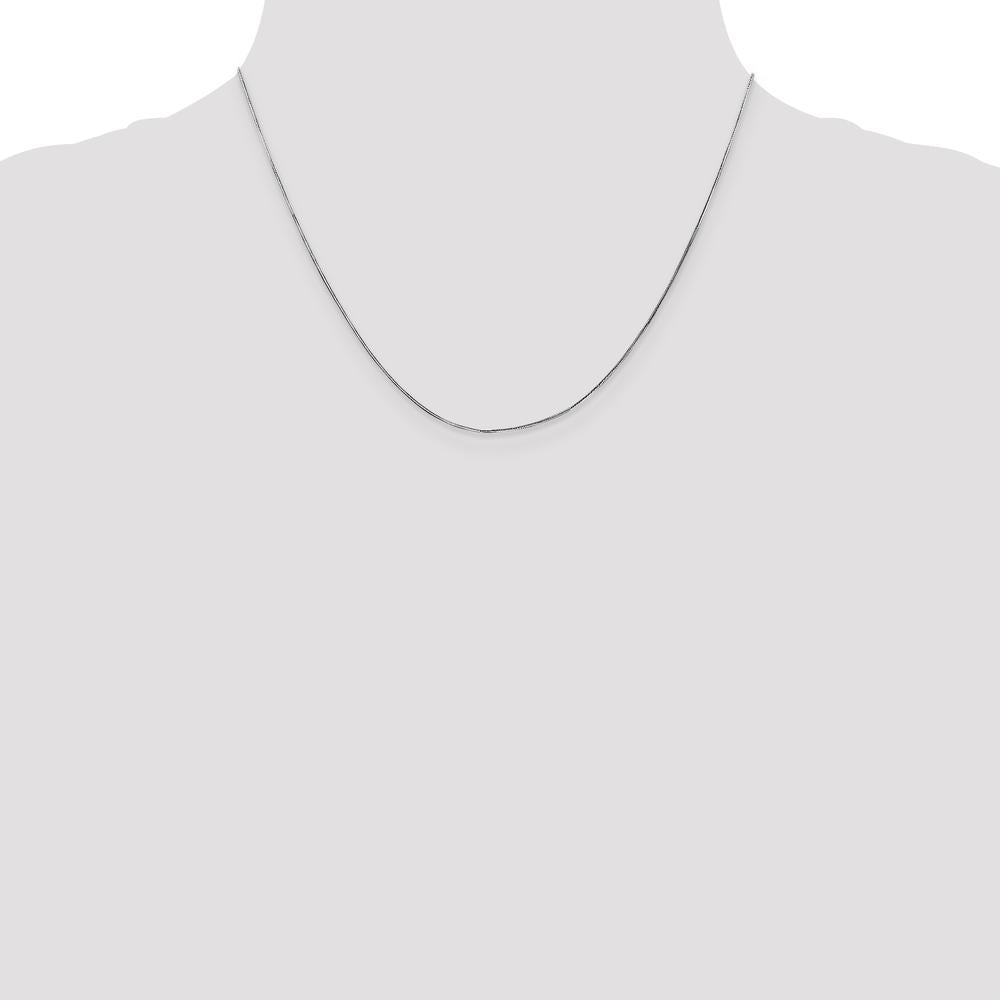 14K White Gold 18" Octagonal Snake Chain Necklace with Lobster Clasp by Oro Pregiato
