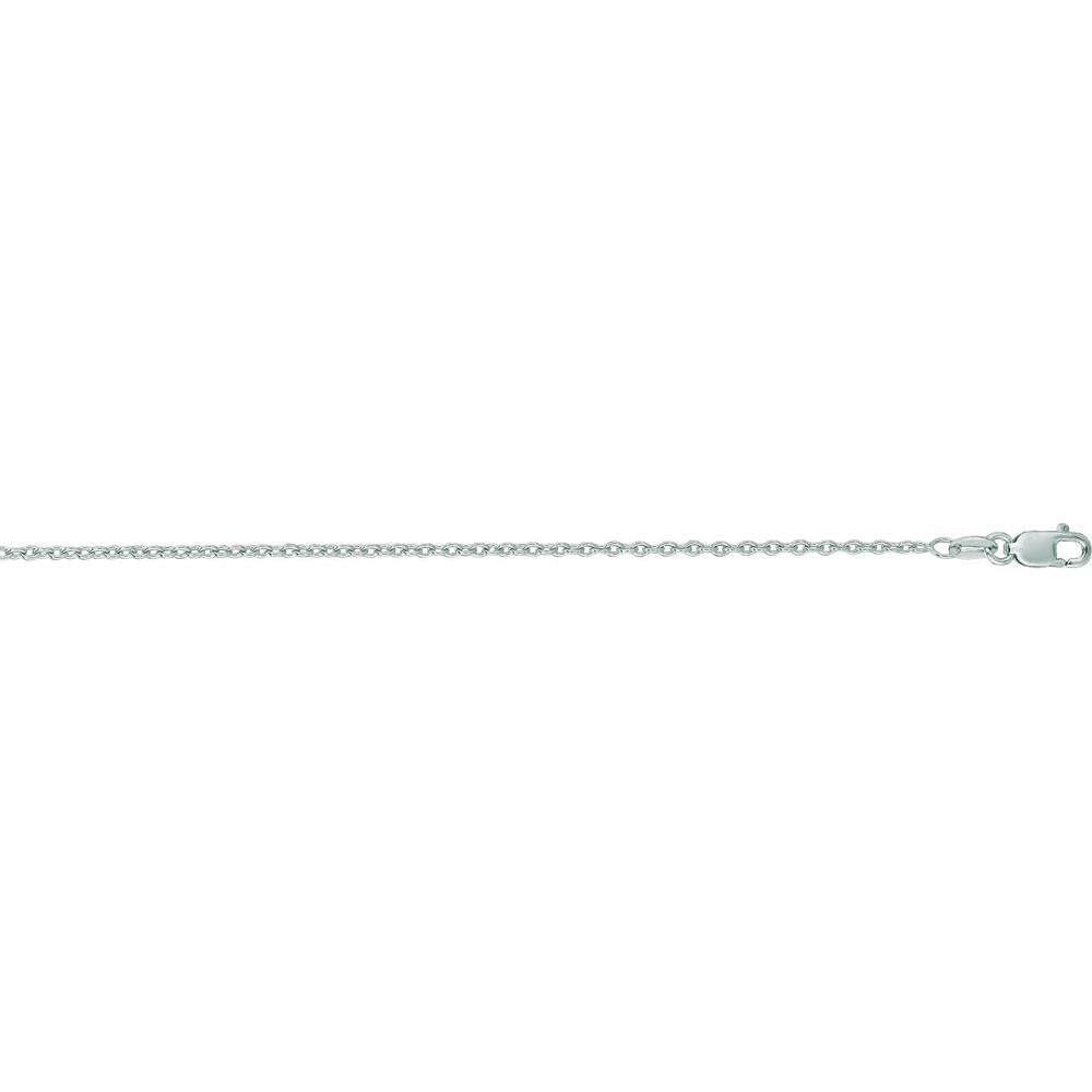 14K White Gold 18" Oval Cable Chain Necklace with Lobster Clasp - 1.5mm by Orozza Fine Jewelry