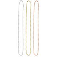 14K White Gold 18" Oval Mirror Link Chain with Lobster Lock - 2.2mm Width by Orozza Fine Jewelry