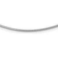 14K White Gold 18" Polished Omega Necklace - 1.4mm Width by Oro Pregiato