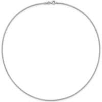 14K White Gold 18" Polished Omega Necklace - 1.4mm Width by Oro Pregiato