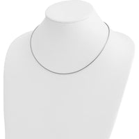 14K White Gold 18" Polished Omega Necklace - 1.4mm Width by Oro Pregiato