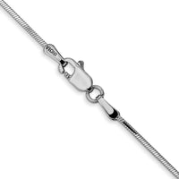 14K White Gold 18" Polished Snake Chain with Lobster Clasp - 0.9mm Width by Oro Pregiato