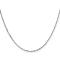 14K White Gold 18" Rolo Chain with Lobster Clasp - Polished 1.55mm Width by Oro Pregiato