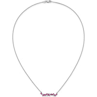 14K White Gold 18" Ruby and Diamond Octagon Pendant Necklace - 0.30 Carat Total Gem Weight by Lumare Gioia