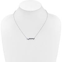 14K White Gold 18" Sapphire and Diamond Bar Necklace with Round and Baguette Sapphires - 0.46 Carat Total Sapphire Weight by Lumare Gioia