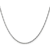 14K White Gold 18" Singapore Chain with Polished Finish and Rhodium Plating by Oro Pregiato
