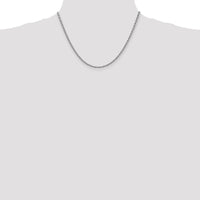 14K White Gold 18" Solid Rope Chain Necklace with Rhodium Finish - 2.5mm Width by 0