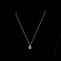 14K White Gold 18" Solitaire Pendant with 2.03 Carat Cushion Brilliant Lab Diamond - G-H Color VS1 Clarity - Covaloro Fine Jewelry