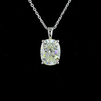 14K White Gold 18" Solitaire Pendant with 2.03 Carat Cushion Brilliant Lab Diamond - G-H Color VS1 Clarity - Covaloro Fine Jewelry