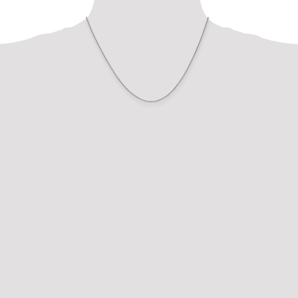 14K White Gold 18" Spiga Chain with Lobster Clasp - Rhodium Plated by Oro Pregiato