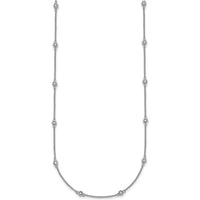 14K White Gold 18-Station Bezel-set Diamond Cable Chain Necklace - 1/3 Carat Total Diamond Weight by Oro Pregiato