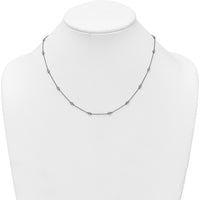 14K White Gold 18-Station Bezel-set Diamond Cable Chain Necklace - 1/3 Carat Total Diamond Weight by Oro Pregiato