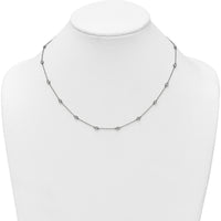 14K White Gold 18-Station Bezel-Set Diamond Necklace with 5/8 Carat Total Diamond Weight by Oro Pregiato