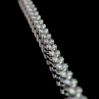 14K White Gold 18" Station Necklace with 27 U-Prong Set Round Lab Diamonds - 3.20 Carat Total Weight, E-F Color VS2 Clarity - Covaloro Fine Jewelry