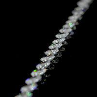 14K White Gold 18" Station Necklace with 78 Rose Cut Round Lab Diamonds - 8.37 Carat Total Weight, E-F Color VS1 Clarity - Covaloro Fine Jewelry