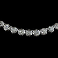14K White Gold 18" Tennis Necklace with Bezel Set Round Lab Diamonds - 9.62 Carat Total Diamond Weight - Covaloro Fine Jewelry