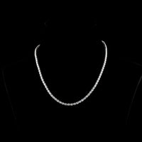 14K White Gold 18" Tennis Necklace with East-West Set Oval Cut Lab Diamonds - 24.68 Carat Total Weight (196 Stones, E-F VS2) - Covaloro Fine Jewelry