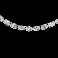 14K White Gold 18" Tennis Necklace with East-West Set Oval Cut Lab Diamonds - 24.68 Carat Total Weight (196 Stones, E-F VS2) - Covaloro Fine Jewelry