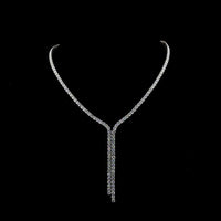 14K White Gold 19.65 Carat Lariat Necklace with 160 Prong-Set Round Lab Diamonds in E-F Color and VS Clarity - Covaloro Fine Jewelry