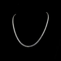 14K White Gold 19.97 Carat Tennis Necklace with Prong Set Round Lab Diamonds - 110 Stones, E-F Color, VS1 Clarity - Covaloro Fine Jewelry