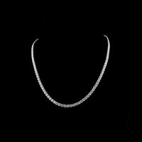 14K White Gold 19.99 Carat Tennis Necklace with 110 Round Brilliant Cut Lab Diamonds - E-F Color VS Clarity - Covaloro Fine Jewelry