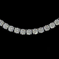 14K White Gold 19.99 Carat Tennis Necklace with 110 Round Brilliant Cut Lab Diamonds - E-F Color VS Clarity - Covaloro Fine Jewelry