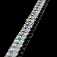 14K White Gold 19.99 Carat Tennis Necklace with 110 Round Brilliant Cut Lab Diamonds - E-F Color VS Clarity - Covaloro Fine Jewelry