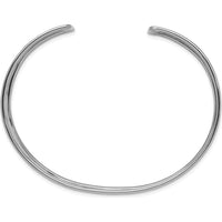 14K White Gold 19mm Hammered Polished Cuff Bangle Bracelet by Oro Pregiato