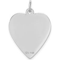 14K White Gold 19mm Heart-Shaped Red Enameled Medical Jewelry Pendant by Oro Pregiato