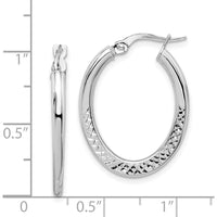 14K White Gold 19mm Polished and Diamond-Cut Hoop Earrings by 0