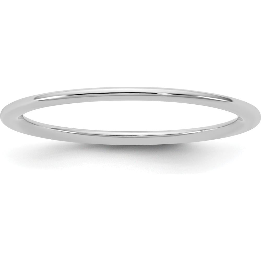 14K White Gold 1mm Comfort Fit Wedding Band with Polished Finish by 0