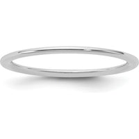 14K White Gold 1mm Comfort Fit Wedding Band with Rhodium Finish by 0