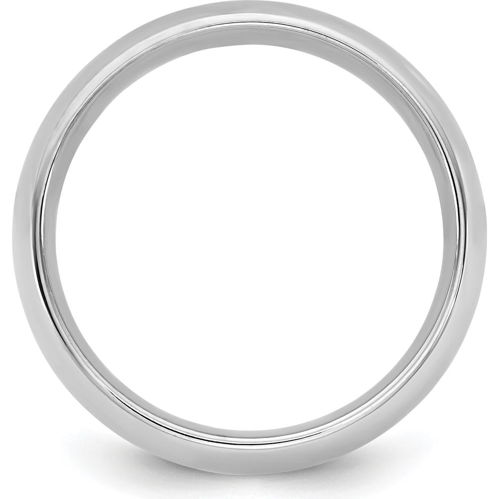 14K White Gold 1mm Comfort Fit Wedding Band with Rhodium Finish by 0