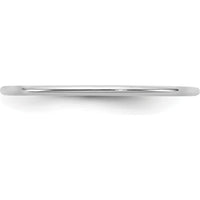 14K White Gold 1mm Comfort Fit Wedding Band with Rhodium Finish by 0