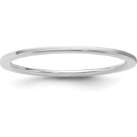 14K White Gold 1mm Standard Flat Comfort Fit Wedding Band - Polished Finish by Luciano & Cie