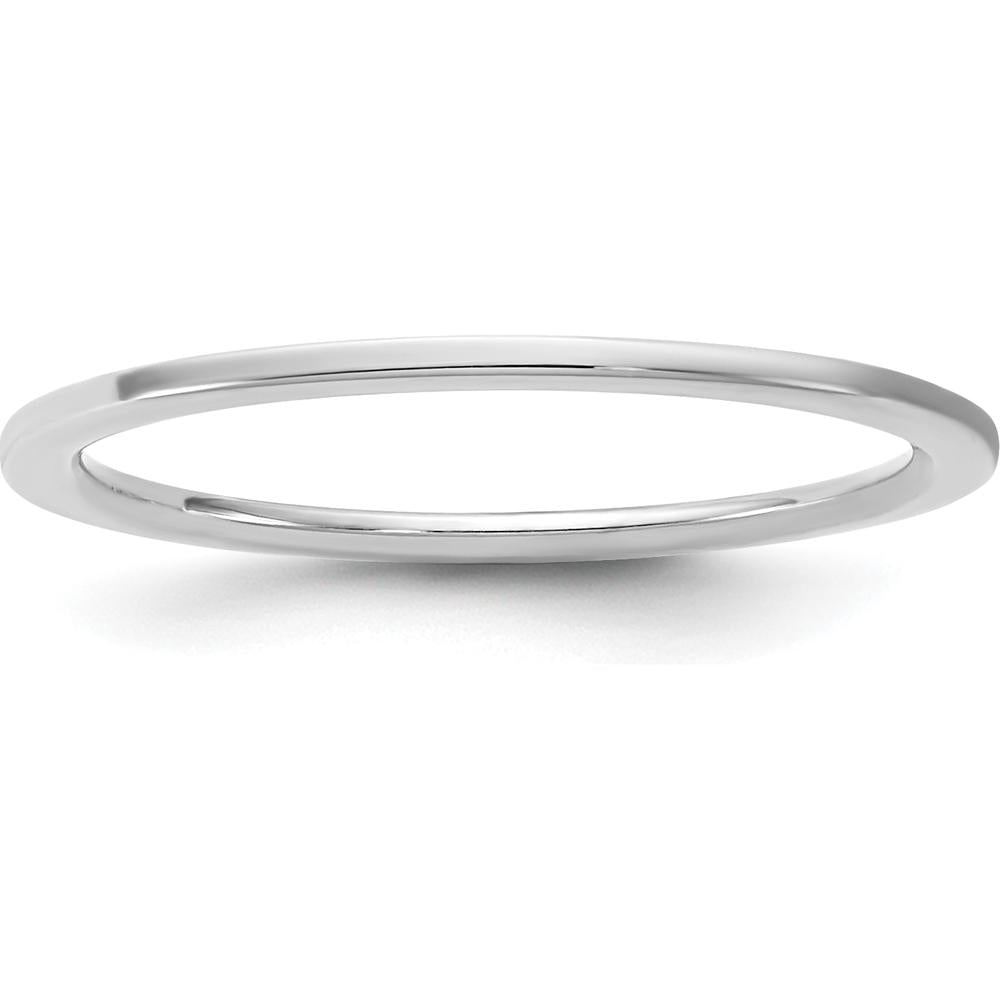 14K White Gold 1mm Standard Flat Comfort Fit Wedding Band - Polished Finish by Luciano & Cie