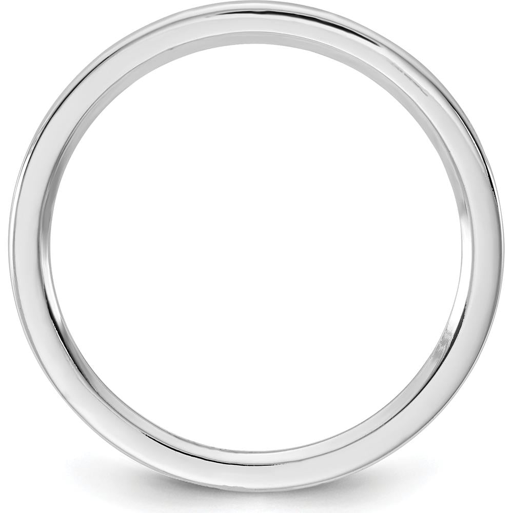 14K White Gold 1mm Standard Flat Comfort Fit Wedding Band - Polished Finish by Luciano & Cie