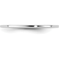 14K White Gold 1mm Standard Flat Comfort Fit Wedding Band - Polished Finish by Luciano & Cie